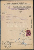 1945 (3. Díjszabás) Távbeszél? Díjnyugta 5P Bérmentesítéssel / Telephone Fee Receipt With 5P Franking - Sonstige & Ohne Zuordnung