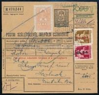 1946 (6. Díjszabás) Csomagszállító Visszavont Bélyegekkel és Készpénzes Bérmentesítéssel / Parcel Card With Mixed Franki - Other & Unclassified