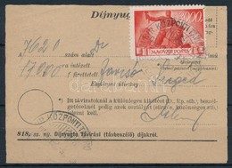 1946 (7. Díjszabás) Távirati Díjnyugta Újjáépítés 3000P Bérmentesítéssel / Telegramm Fee Receipt With 3000P Franking - Altri & Non Classificati