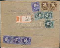 1946 (12. Díjszabás) Ajánlott Levél Szükségragjeggyel és 9 Bélyeges Bérmentesítéssel / Registered Cover With 9 Stamps Fr - Other & Unclassified