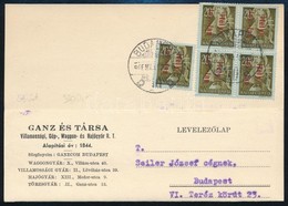 1946 Budapest Helyi Levelez?lap 5 Bélyeges Bérmentesítéssel / Local Postcard With 5 Stamps Franking - Altri & Non Classificati
