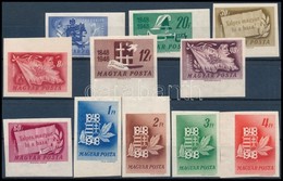 ** 1948 Centenárium Vágott ívszéli Sor (80.000) / Mi 1000-1010 Imperforate Margin Set (1Ft Betapadásnyom / Gum Disturban - Andere & Zonder Classificatie