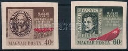 ** 1949 Magyar Tanácsköztársaság (II.) Vágott Sor (10.000) / Mi 1037-1038 Imperforate Set - Altri & Non Classificati