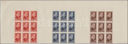 ** 1949 Sztálin Sor Vágott Kilencestömbök Egy összefügg? ívben (150.000) / Mi 1122-1124 Imperforate Blocks Of 9 In One S - Sonstige & Ohne Zuordnung