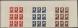 ** 1949 Sztálin Sor Vágott Kilencestömbök Egy összefügg? ívben (150.000) / Mi 1122-1124 Imperforate Blocks Of 9 In One S - Other & Unclassified