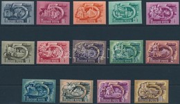 ** 1950 Ötéves Terv (I.) Vágott Sor (90.000) / Mi 1069-1082 Imperforate Set - Altri & Non Classificati