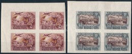 ** 1950 Bélyegmúzeum (I.) Vágott ívsarki Négyestömbök (64.000) / Mi 1086-1087 Imperforate Corner Blocks Of 4 - Andere & Zonder Classificatie