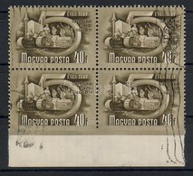 O 1951 Ötéves Terv II. ívszéli Négyestömb, Alul Fogazatlan / Mi 1178 Corner Block Of 4, Imperforate Below - Altri & Non Classificati