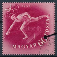 O 1952 Olimpia 60f Nagy Fehér Folt Tévnyomattal, Ritka / Mi 1249 With Plate Variety - Altri & Non Classificati