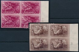 ** 1953 Sztálingrág Vágott ívszéli Négyestömbök (36.000) / Mi 1283-1284 Imperforate Margin Blocks Of 4 - Altri & Non Classificati