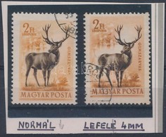 O 1953 Erdei állatok 2Ft, A Szarvas 4 Mm-rel Lefelé Csúszott + Támpéldány / Mi 1294 With Plate Variety - Altri & Non Classificati
