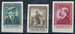 ** 1954 V. I. Lenin (I.) Vágott Sor (14.000) / Mi 1351-1353 Imperforate Set - Altri & Non Classificati