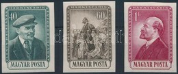 ** 1954 V. I. Lenin (I.) Vágott Sor (14.000) / Mi 1351-1353 Imperforate Set - Altri & Non Classificati