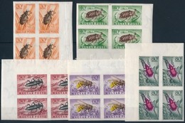 ** 1954 Rovarok Vágott ívsarki Négyestömbök, 2 Stecklapon (80.000) / Mi 1354-1363 Imperforate Corner Blocks Of 4 - Altri & Non Classificati