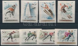 ** 1955 Téli Sport Vágott Sor (12.000) / Mi 1409-1416 Imperforate Set - Altri & Non Classificati