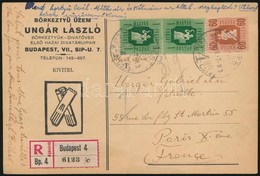 1946 Ajánlott Levél Párizsba, 2,60Ft Bérmentesítéssel / Registered Postcard To Paris - Altri & Non Classificati