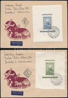 1951 80 éves A Magyar Bélyeg Blokksor 3 Db Légi FDC-n Prágába (50.000) / Mi Block 20-22 On 3 Airmail FDC-s To Prague - Altri & Non Classificati