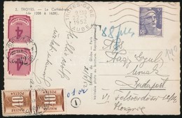 1952 Képeslap Franciaországból Budapestre, Portózva / Postcard From France To Budapest, With Postage Due - Altri & Non Classificati