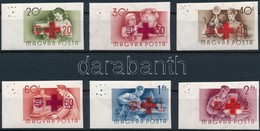 ** 1957 Vöröskereszt (IV.) Vágott ívszéli Sor (25.000) / Mi 1482-1487 Imperforate Margin Set - Other & Unclassified