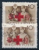 O 1957 Vöröskereszt 40f, A Felülnyomás Lefelé Tolódott / Mi 1484 Shifted Overprint - Sonstige & Ohne Zuordnung