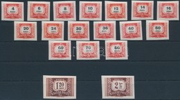 ** 1958 Portó Vágott Sor / Postage Due Mi 222-239 Imperforete Set - Altri & Non Classificati