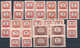 ** 1958 Vörös-fekete Portó Vágott Párok (20.000) / Mi 222-239 Imperforate Pairs - Sonstige & Ohne Zuordnung