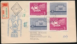 1959 Postaügyi Miniszterek értekezlete Négyestömb Ajánlott FDC-n Belgiumba, Az Fels? Bélyeg Tévnyomattal /  Mi 1592 With - Altri & Non Classificati