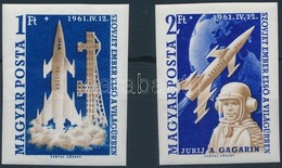 ** 1961 Az Els? Ember A Világ?rben - Gagarin Vágott Sor (12.000) / Mi 1753-1754 Imperforate Set - Other & Unclassified