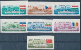 ** 1967 Duna-Bizottság ívszéli Vágott Sor (35.000) / Mi 2323-2329 Imperforate Margin Set (ujjlenyomatok / Finger Prints) - Altri & Non Classificati