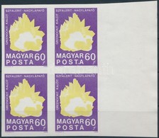 ** 1969 Földtani Intézet 60f Vágott ívszéli Négyestömb Fekete Színnyomat Nélkül (160.000) / Mi 2521 Imperforate Block Of - Other & Unclassified