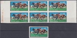 (*) 1971 Lósport 40f ívszéli Hatostömb Enyvezetlen Papíron, A Sárga Színnyomat Hiányzik / Mi 2703 Margin Block Of 6 On G - Altri & Non Classificati