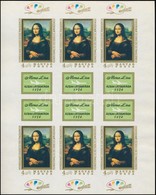 ** 1974 Mona Lisa Vágott Kisív (30.000) / Mi 2940 Imperforate Mini Sheet - Other & Unclassified