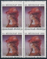 ** 1990 Bélyegnap 12Ft Képbe Fogazott Négyes Tömb / Mi 4108 Block Of 4 With Shifted Perforation - Altri & Non Classificati