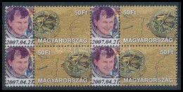 ** 2005 Charles Simonyi Megszemélyesített Bélyeg 4-es Tömb Jótékonysági Célra (1000 Pl.) / Mi 5015 Block Of 4 With Charl - Other & Unclassified