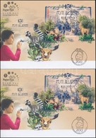 2016 150 éves A Pesti Állatkert Túlfogazott és Vágott Blokk 2 Db FDC-n (23.000) / Mi Block 390 I-II On 2 FDC's - Other & Unclassified