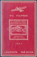 ** 1937/1a VII. Filprok Emlékív (10.000) / Souvenir Sheet - Altri & Non Classificati