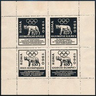 ** 1960 Római Olimpia Emlékív / Souvenir Sheet - Sonstige & Ohne Zuordnung