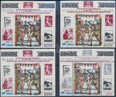 ** 1997/4-5 90 éves A Cserkészmozgalom 4 Db-os Emlékív Garnitúra Azonos Sorszámmal (15.000) / Souvenir Sheet Collection  - Altri & Non Classificati