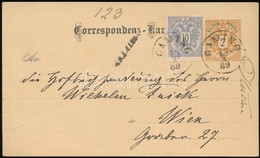 1889 Díjkiegészített Díjjegyes Ajánlott Levelez?lap / PS-card With 10kr Additional Franking As Registered Card 'GAMING'  - Sonstige & Ohne Zuordnung