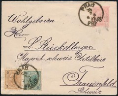 1892 Díjkiegészített Díjjegyes Boríték Svájcba / PS-cover With Additional Franking To Switzerland - Altri & Non Classificati