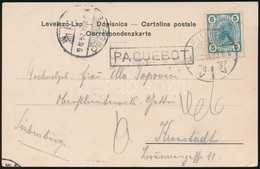 1905 Képeslap 5h Bélyeggel Fiuméb?l Brassóba / Postcard From Fiume To Kronstadt 'PAQUEBOT' - Other & Unclassified