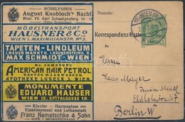 1908 Reklám Díjjegyes Levelez?lap / PS-card 'WIEN' - Berlin - Altri & Non Classificati