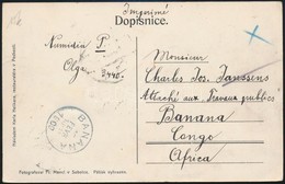 1909 Képeslap Belga Kongoba, Ritka Destináció! / Postcard To Banana/Congo, Strange Destination - Altri & Non Classificati
