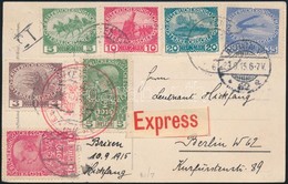 1915 Expressz Képeslap Hadisegély Bélyegekkel, Cenzúrázva Berlinbe / Express Postcard To Berlin 'BRIXEN' - Altri & Non Classificati