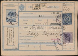1917 Csomagszállító Hátoldalán Postai átadó Vevénnyel / Parcel Card - Other & Unclassified
