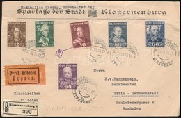 1935 Ajánlott Expressz Levél Romániába / Registered Express Cover To Romania - Altri & Non Classificati