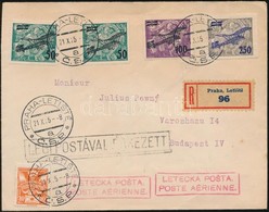 1925 Ajánlott Légi Levél / Registered Airmail Cover 'PRAHA-LETISTE' - Budapest - Other & Unclassified