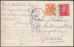 1937 Képeslap Fels?-Ruzsbach Fürd?r?l PODOLIN-POPRAD Vasúti Bélyegzéssel Gödöll?re / Postcard From Vysne Ruzbach With Ra - Altri & Non Classificati