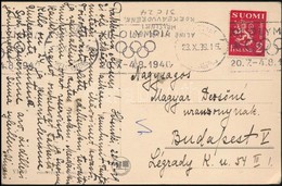 1939 Képeslap A XII. Olimpia Alkalmi Bélyegzésével Budapestre / XII. Olympic Games Advertising Postmark On Postcard To H - Altri & Non Classificati