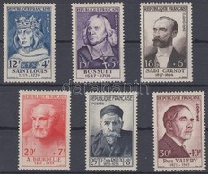 ** 1954 Híres Franciák Sor Mi 1015-1020 - Andere & Zonder Classificatie